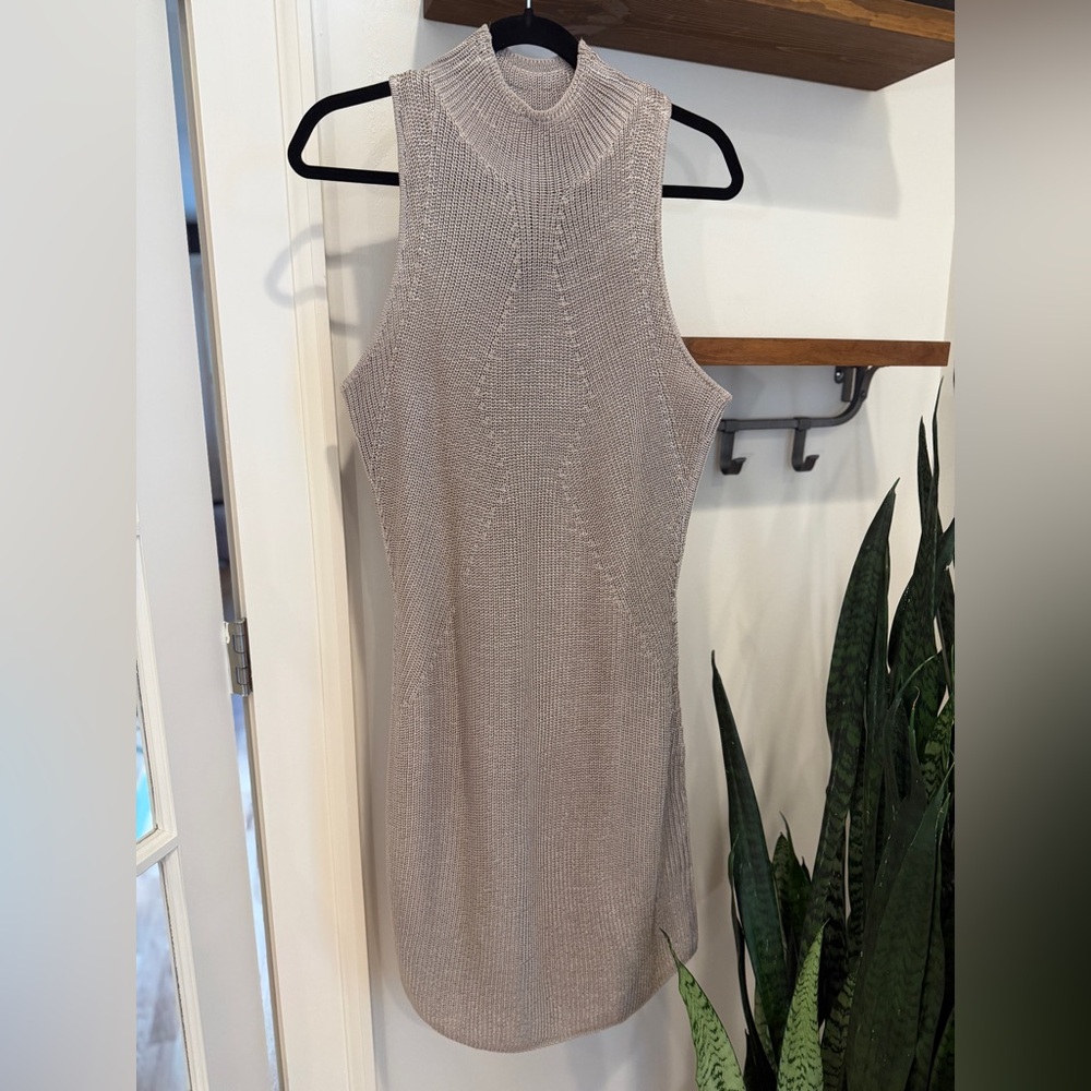 Banana Republic Sleeveless Knit Mini Dress in Taupe